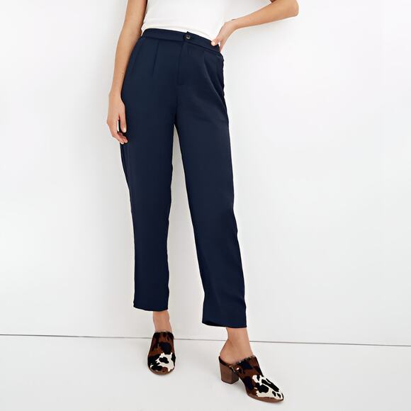 Madewell Womens Preppy Career Work Drapey Tapered Pleat Baggy Wide Leg Pants XXL - Picture 1 of 9